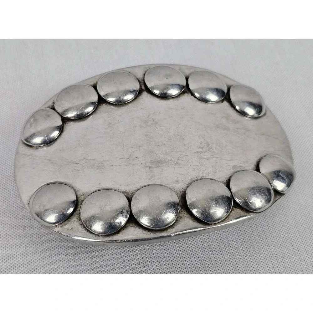 Oval Stainless Steel Rustic Utilitarian Handmade Belt Buckle Fits 1.5